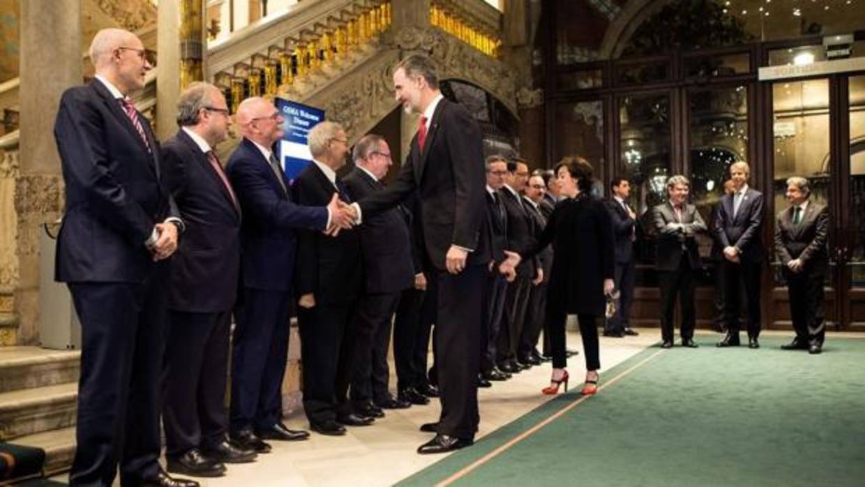 Don Felipe, a su llegada al Palau de la Música