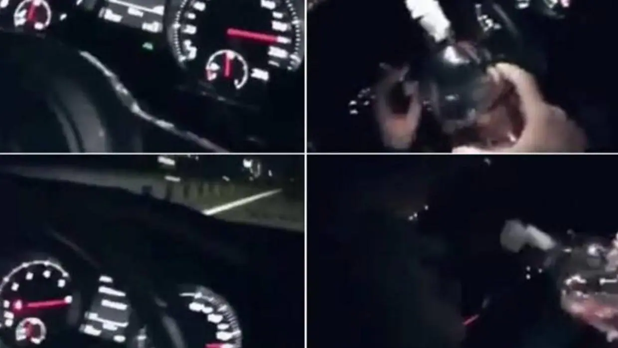 Fotogramas del vídeo en el que aparecía el conductor bebiendo
