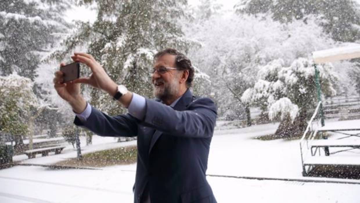 Mariano Rajoy, en la nevada del 5 de febrero
