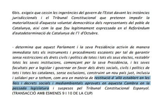 Extracto de la propuesta de resolución de JpC y la CUP