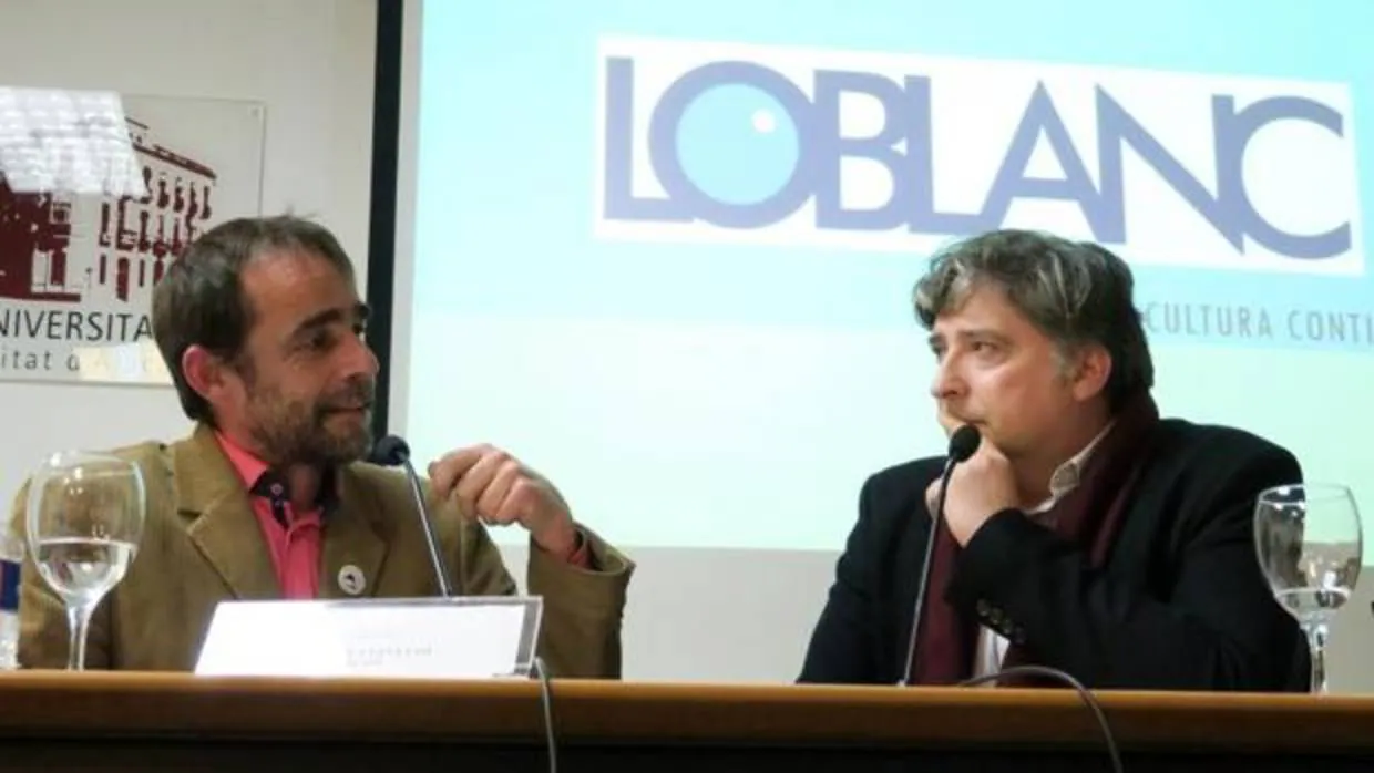 Juanjo Cervetto con Martín Sanz durante la presentación de Loblanc
