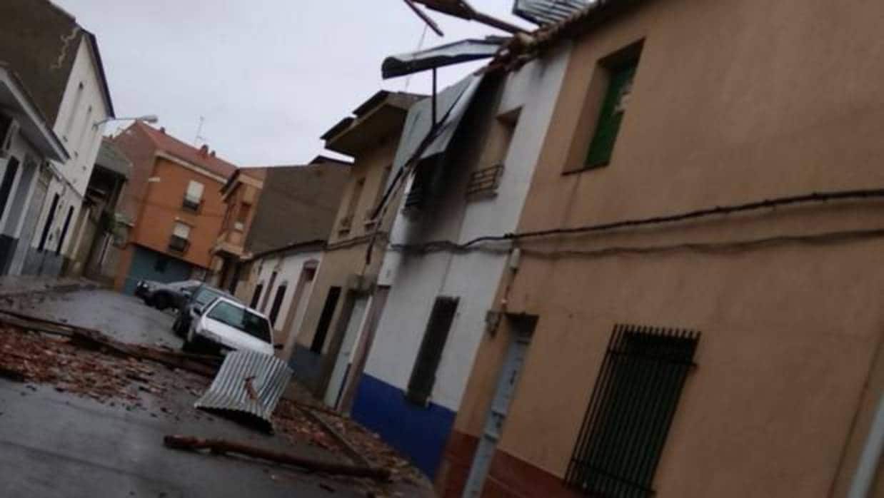 Imagen de cómo ha quedado una de las calles de Villarrubia de los Ojos (Ciudad Real)