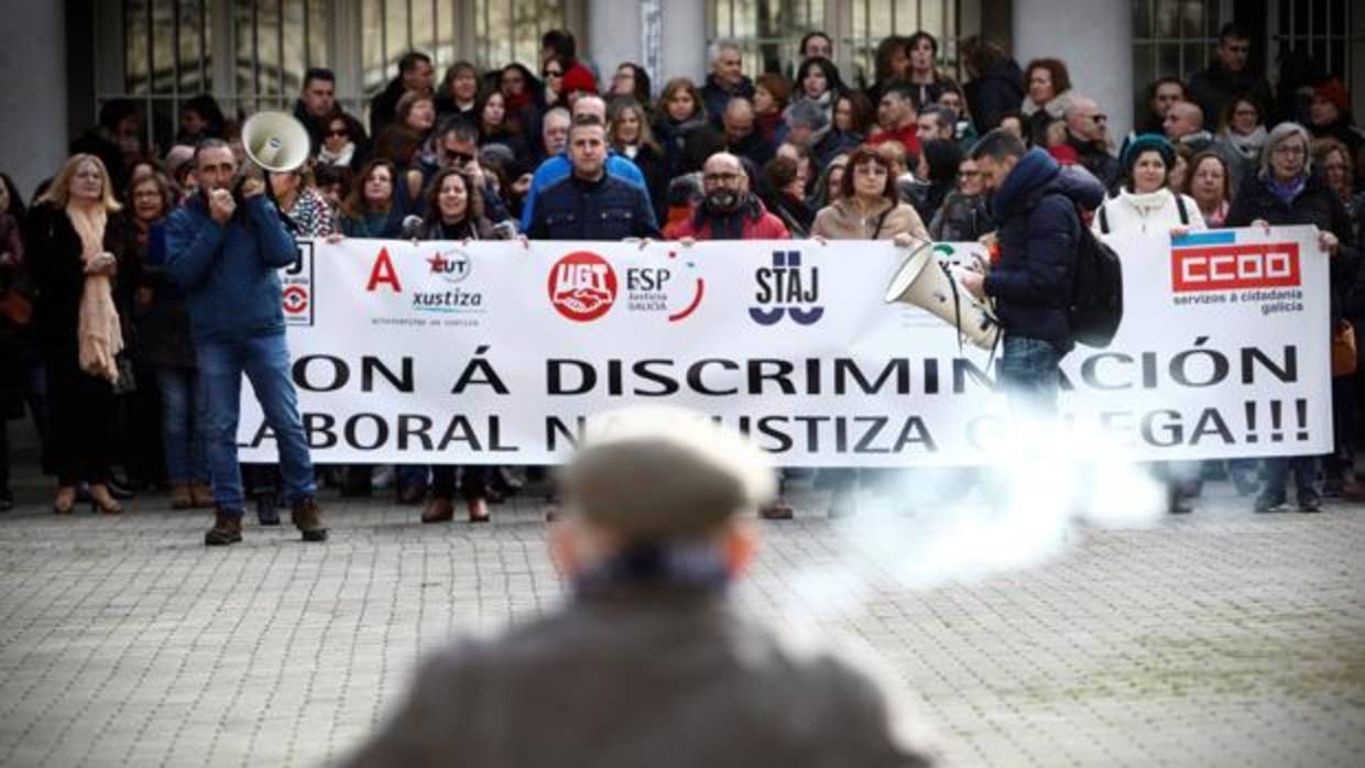 Protesta de los funcionarios de la Justicia en La Coruña
