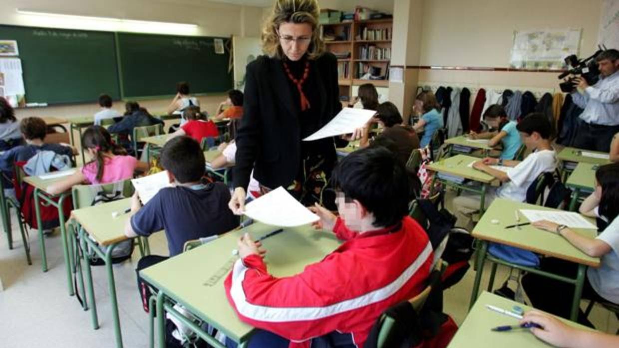 Clase en un colegio madrileño