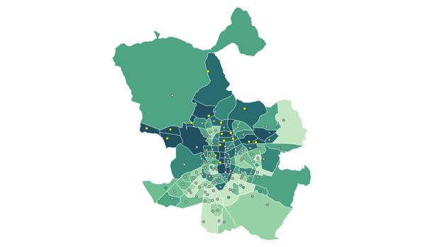 Así se reparten por Madrid los españoles nacidos en otras provincias