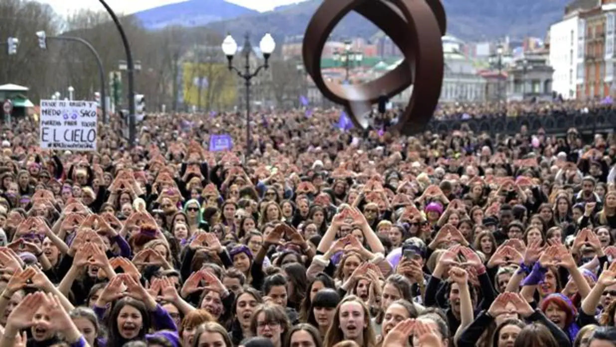 Manifestación en Bilbao con motivo de la Huelga Feminista del 8 de marzo