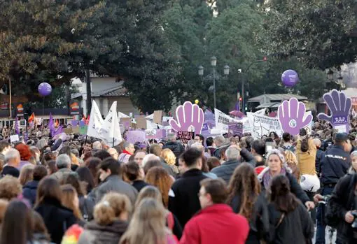 Imagen de la manifestación celebrada este jueves en Valencia