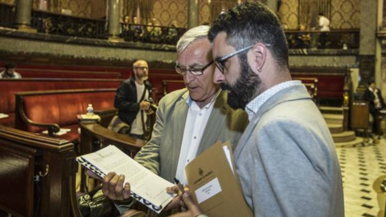 Pere Fuset, junto a Joan Ribó en el Ayuntamiento de Valencia