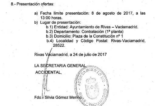 La licitación del contrato investigado se firmó el 24 de julio de 2017, y las ofertas se tenían que presentar antes del 8 de agosto