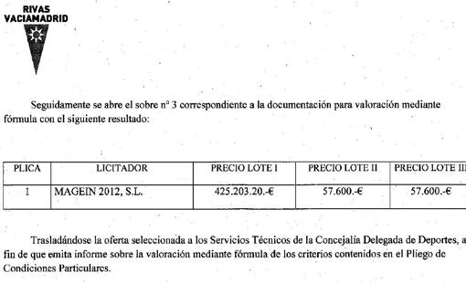 Solo se presentó la empresa investigada, Magein 2012, que ofertó 540.403,20 euros más IVA