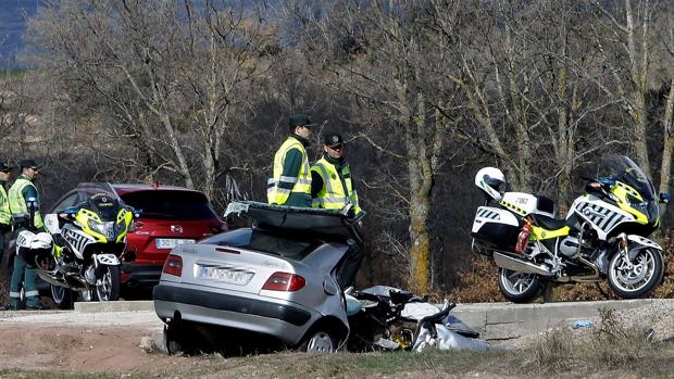 Dos muertos en una salida de vía en la N-112, en Matalebreras (Soria)