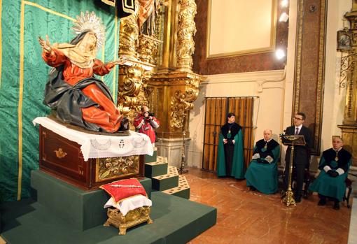 Acto del Ofrecimiento de los Dolores de Valladolid a la Santísima Virgen, en una imagen de archivo