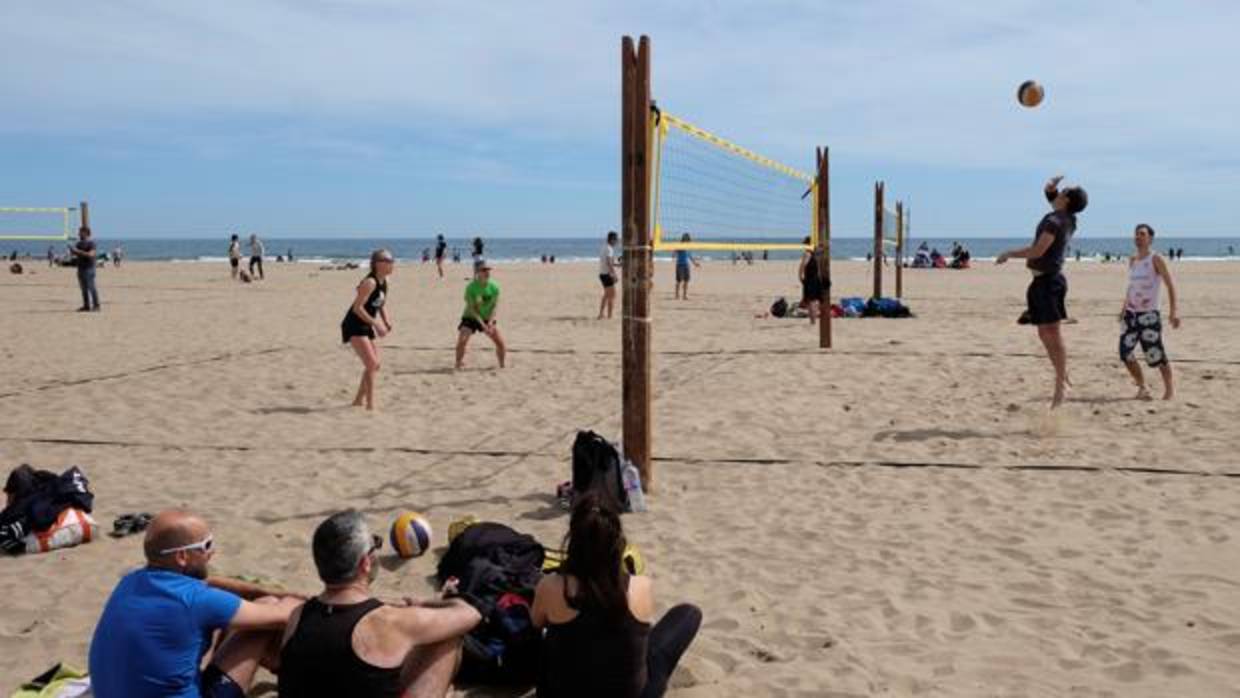 Imagen tomada este domingo en la playa en Valencia