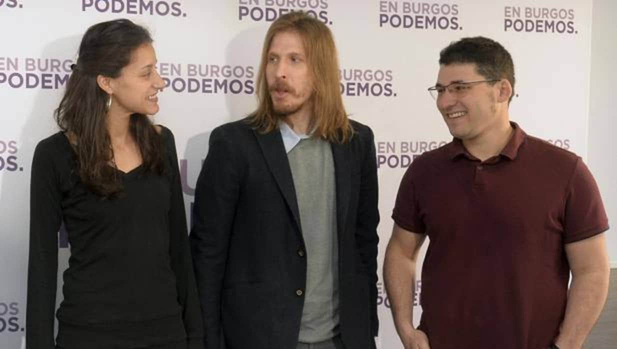 Guinea, Fernández y Salinero, ayer durante la rueda de prensa en Burgos