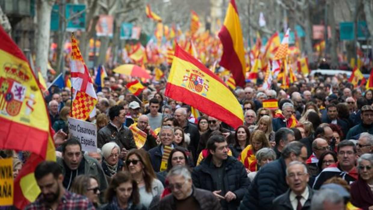 Imagen de la manifestación de Tabarnia del pasado mes de marzo en Barcelona