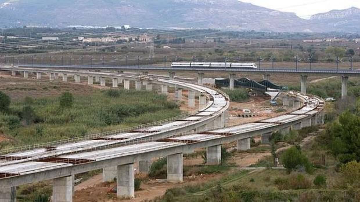 Imagen de las infraestructuras del Corredor Mediterráneo en la Comunidad Valenciana