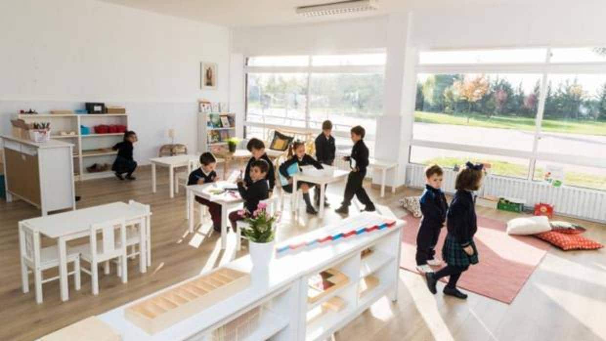 Niños de la etapa de Educación Infantil en el Colegio Internacional Peñacorada de León