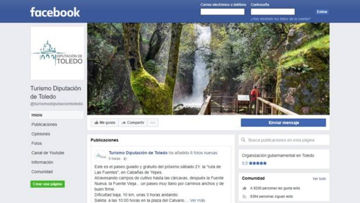 Página de Turismo de la Diputación en Facebook