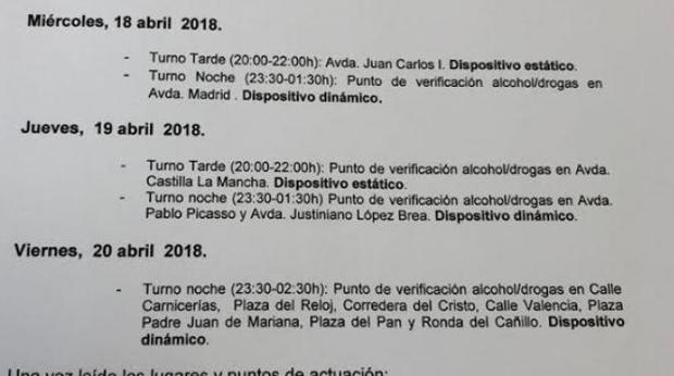 Se difunden a través de las redes sociales los lugares de los controles de alcohol y drogas de Talavera