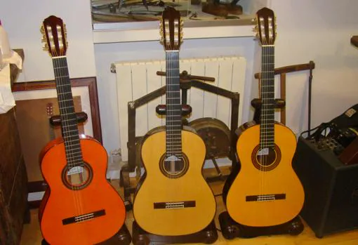 Guitarras construidas en el taller de la familia Conde