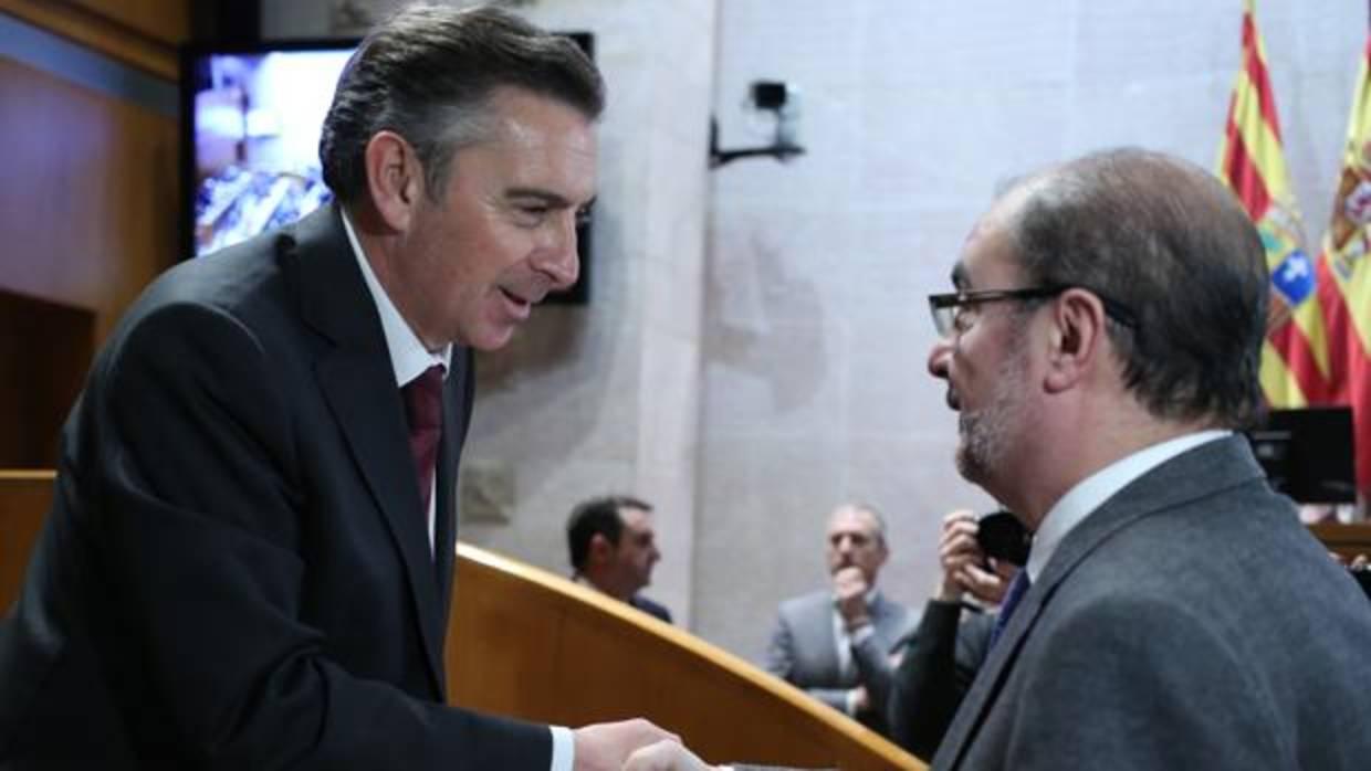 Los líderes del PSOE y del PP en Aragón, Javier Lambán y Luis Mariá Beamonte, en una imagen de archivo