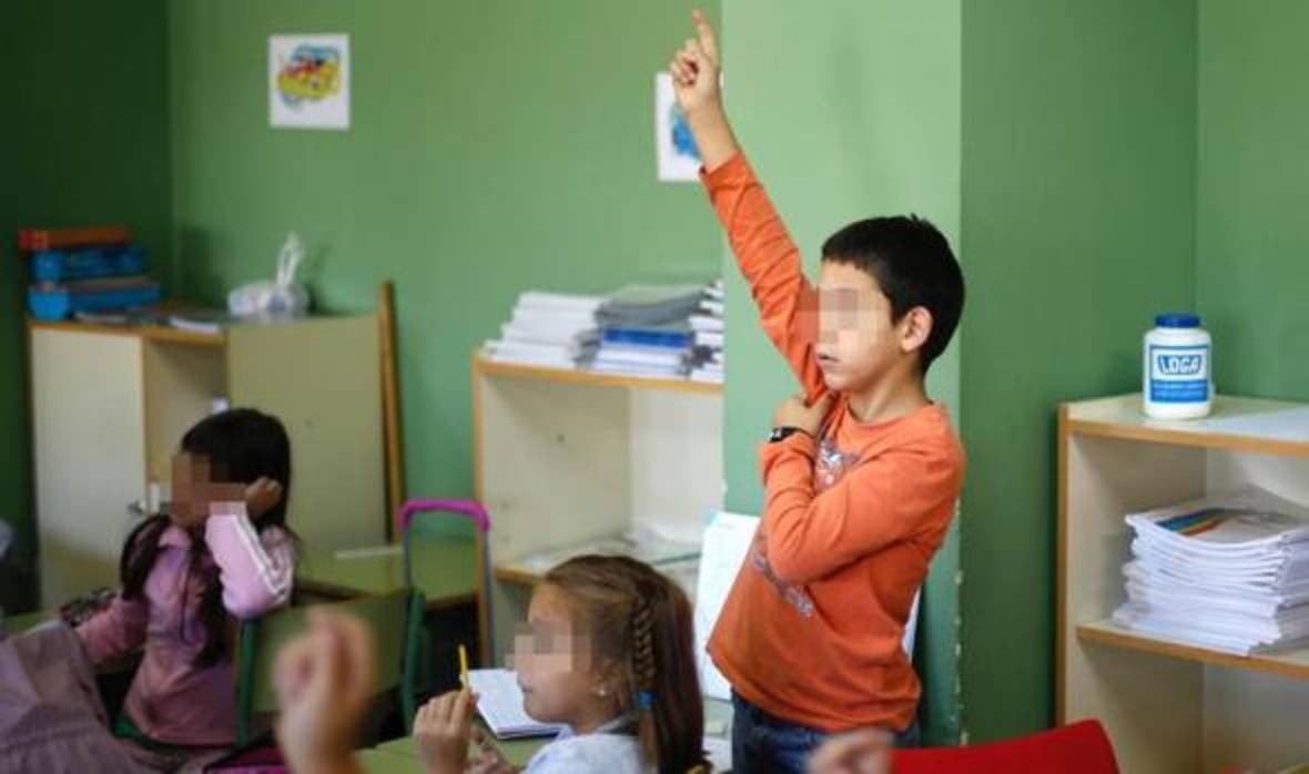 Un grupo de menores de un centro escolar en la provincia palentina