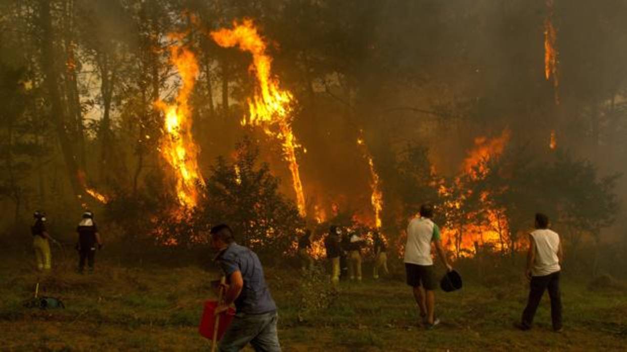 Incendio en Vigo registrado durante la ola de octubre