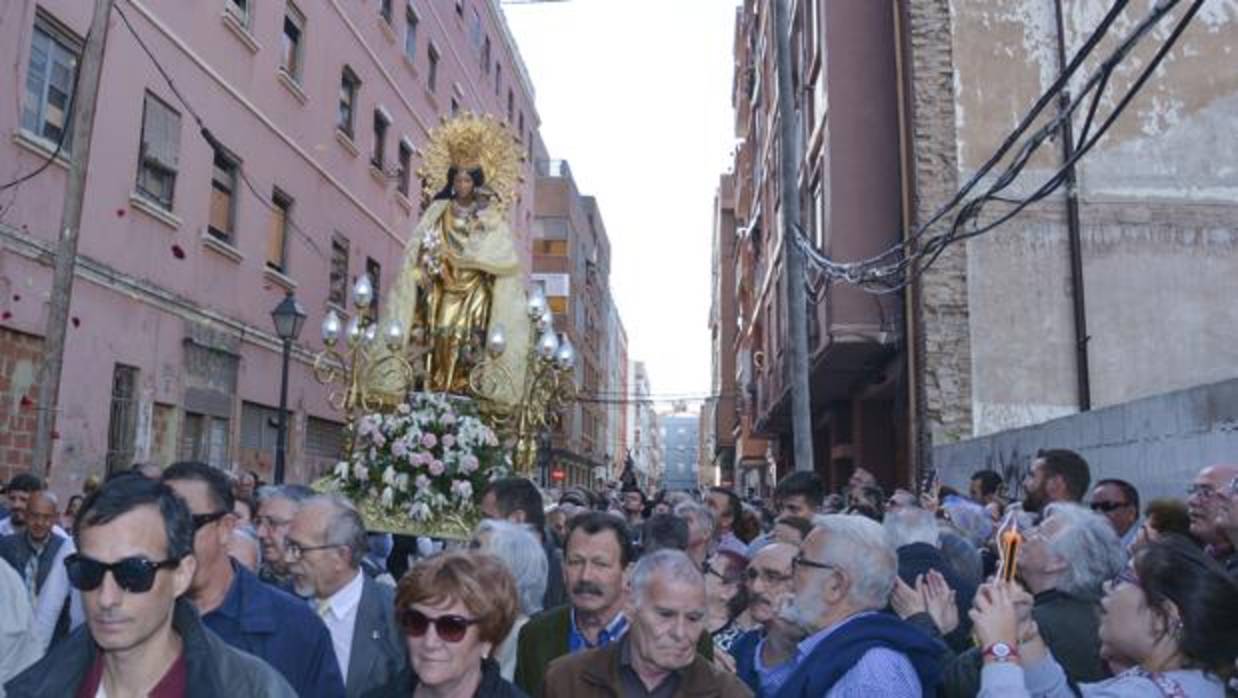 Imagen de la visita de la Peregrina al Grao