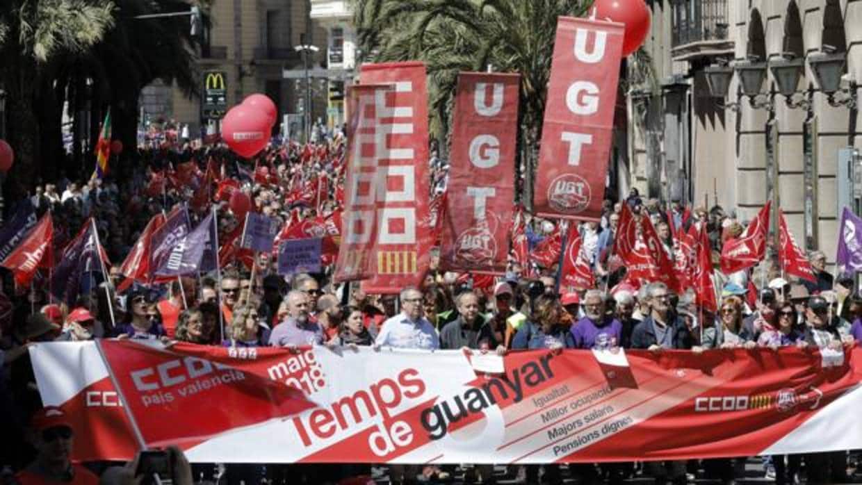 Manifestación en Valencia por el 1 de mayo