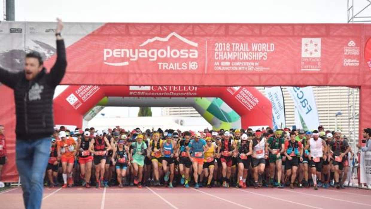 Imagen de la salida del Mundial de Trail este sábado en la provincia de Castellón