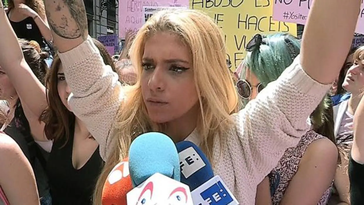 Valeria Quer en una manifestación contra la sentencia de La Manada