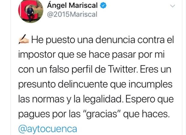 El alcalde de Cuenca denuncia un perfil falso con su nombre en Twitter