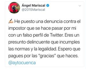 El alcalde de Cuenca denuncia un perfil falso con su nombre en Twitter