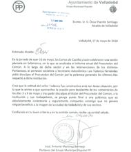 Carta de José Antonio MArtínez Bermejo al alcalde Óscar Puente