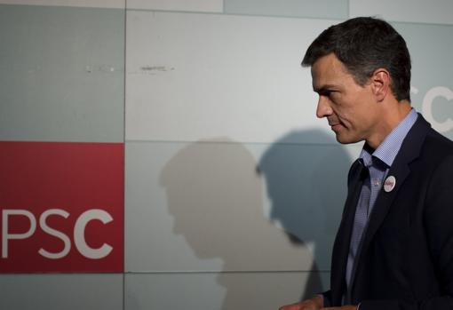 Sánchez, tras una rueda de prensa en Cataluña el pasado mes de octubre