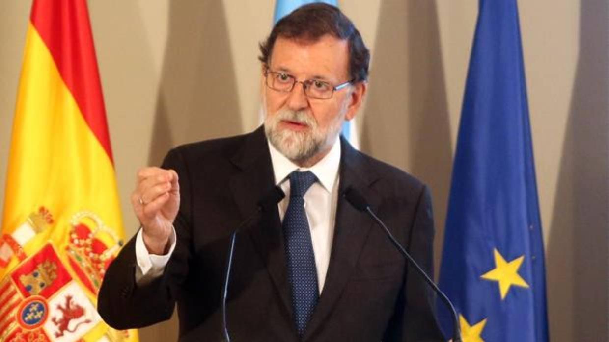 Mariano Rajoy durante una convocatoria de prensa a los medios