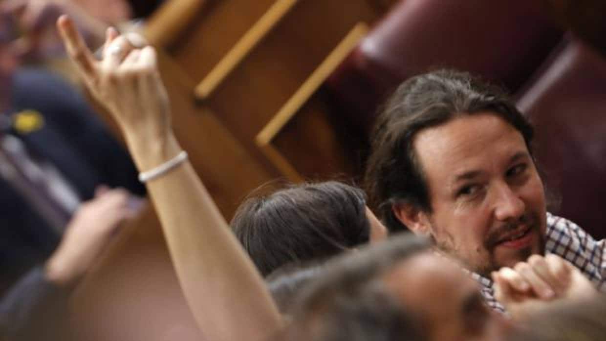 Pablo Iglesias, líder de Podemos, en el Hemiciclo