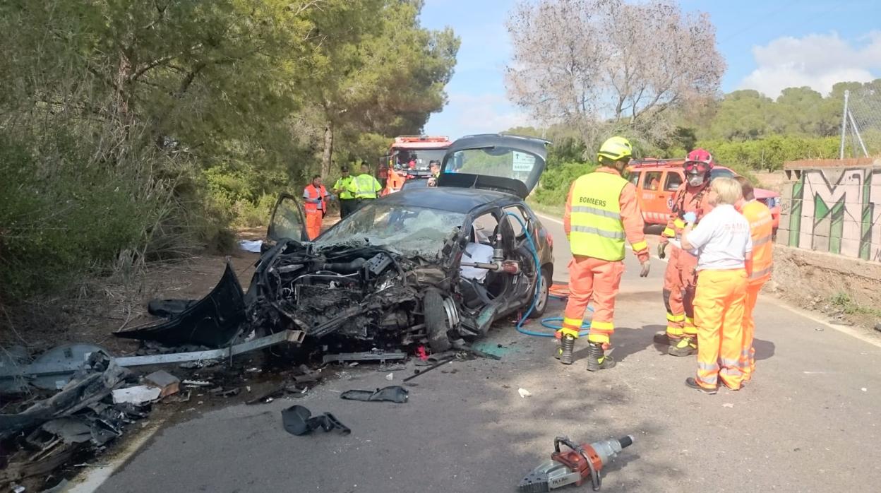 Imagen del coche accidentado