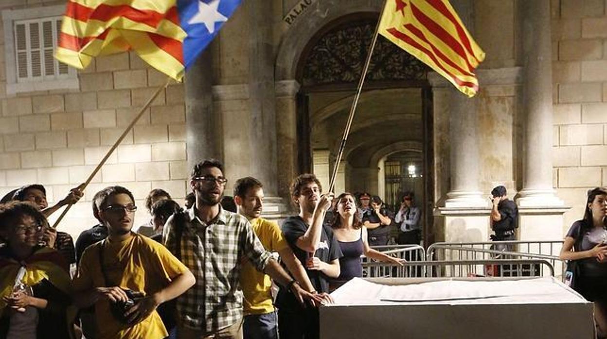 Una protesta independentista en Barcelona