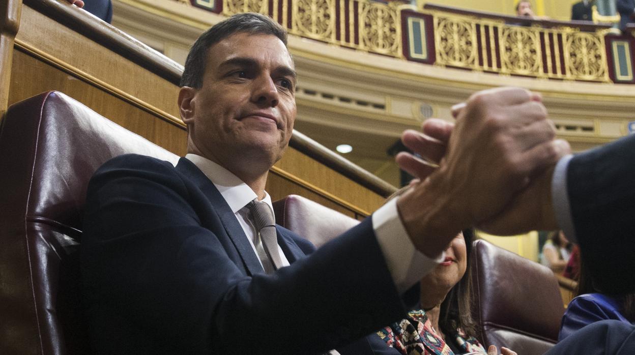 Pedro Sánchez, el pasado jueves, en el Congreso de los Diputados