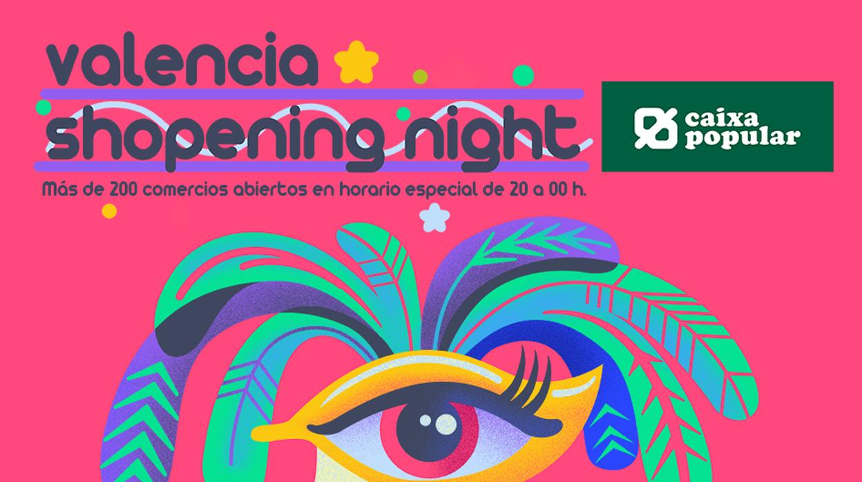 Cartel de la Shopening Night de Valencia de 2018