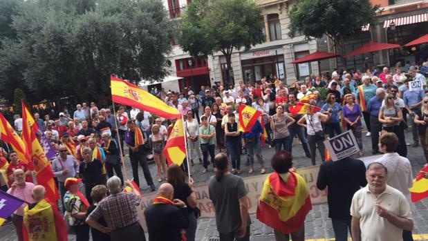 Más de 100 personas se concentran en Palma «por la libertad y la unidad de España»