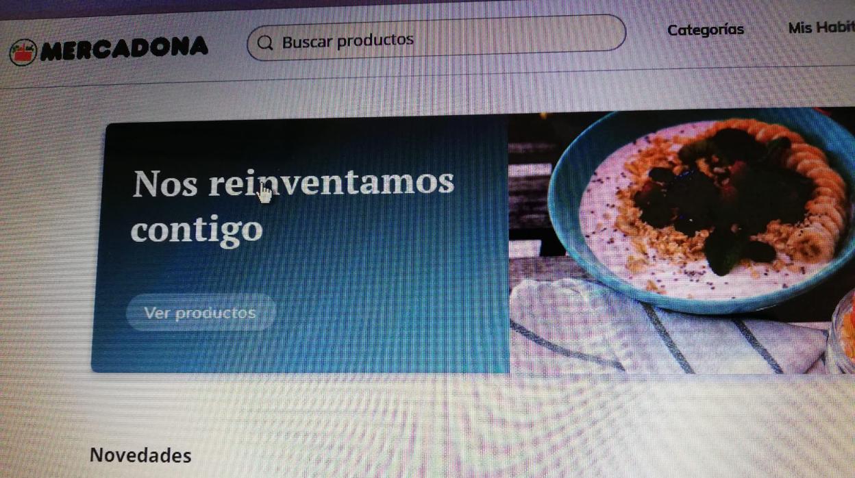 Imagen de la nueva página web de Mercadona