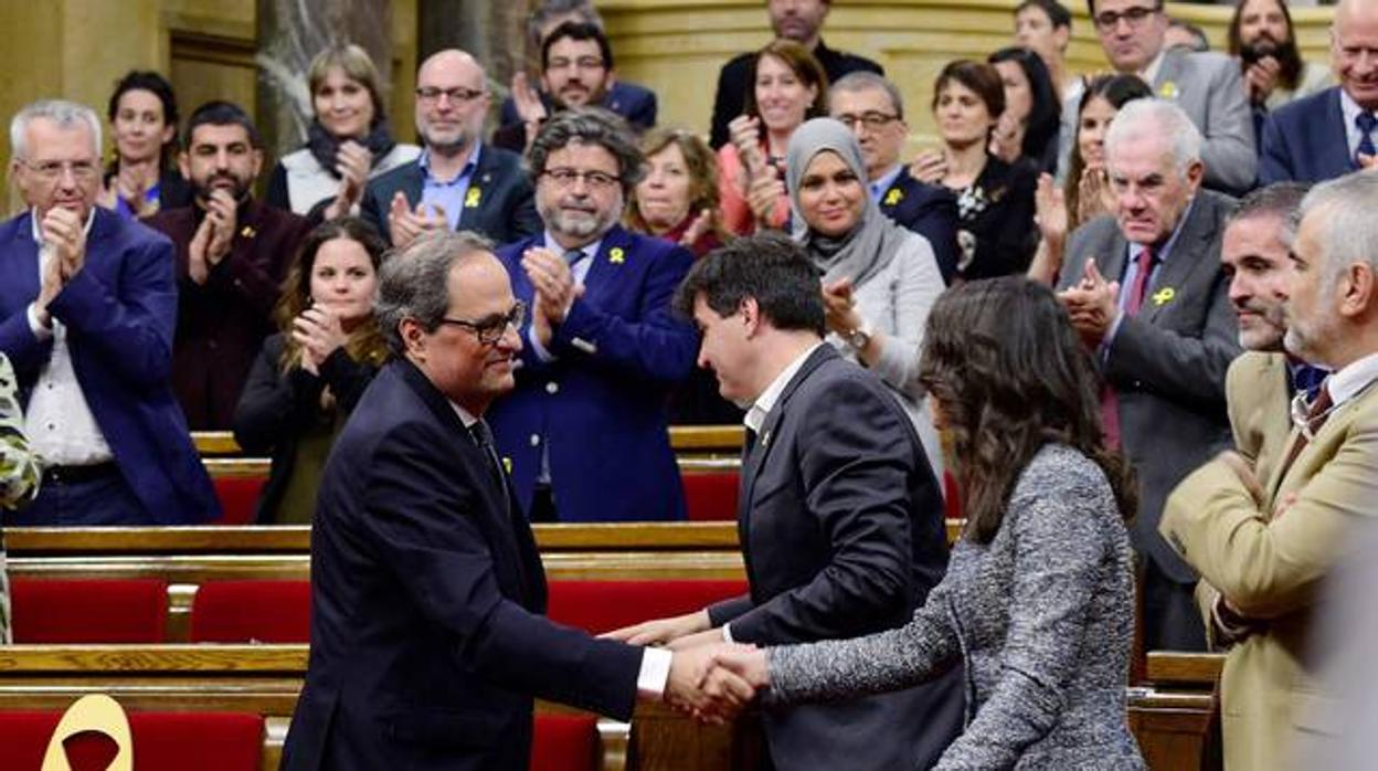 La líder de Ciudadanos y el presidente catalán