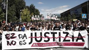 Manifestación en Pamplona el pasado 16 de junio en apoyo a los jóvenes de Alsasua condenados por agredir a dos guardias civiles y sus parejas