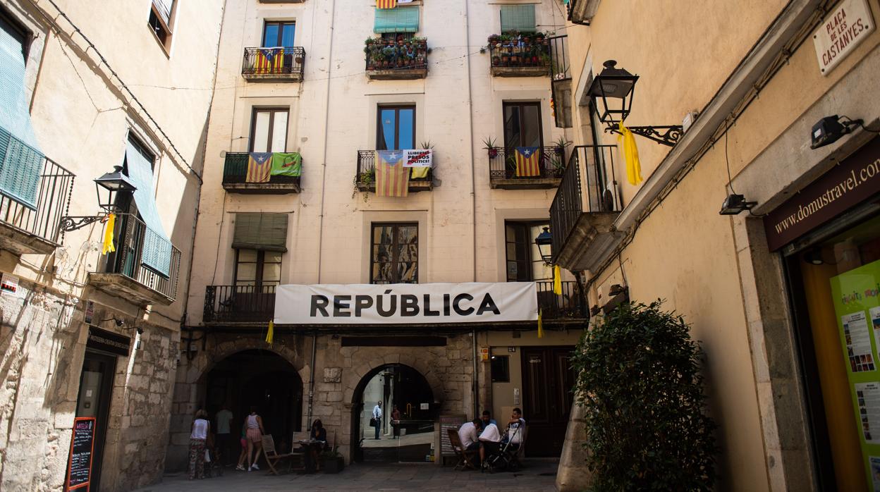 Plaza de las Castañas, en el Barrio Viejo de Gerona