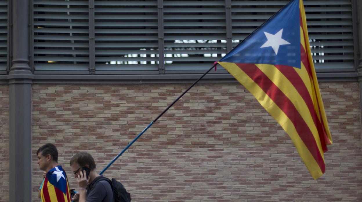 Manifestantes independentistas en Barcelona