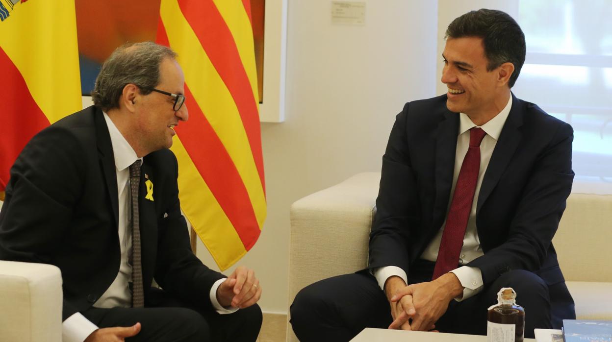 Torra y Sánchez durante su reunión del pasado lunes