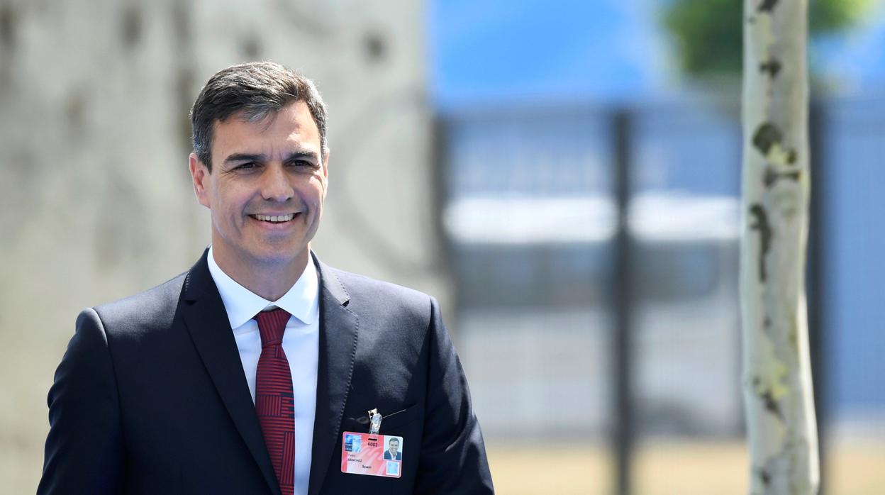 El presidente Pedro Sánchez en su llegada a la cumbre de la OTAN en Bruselas