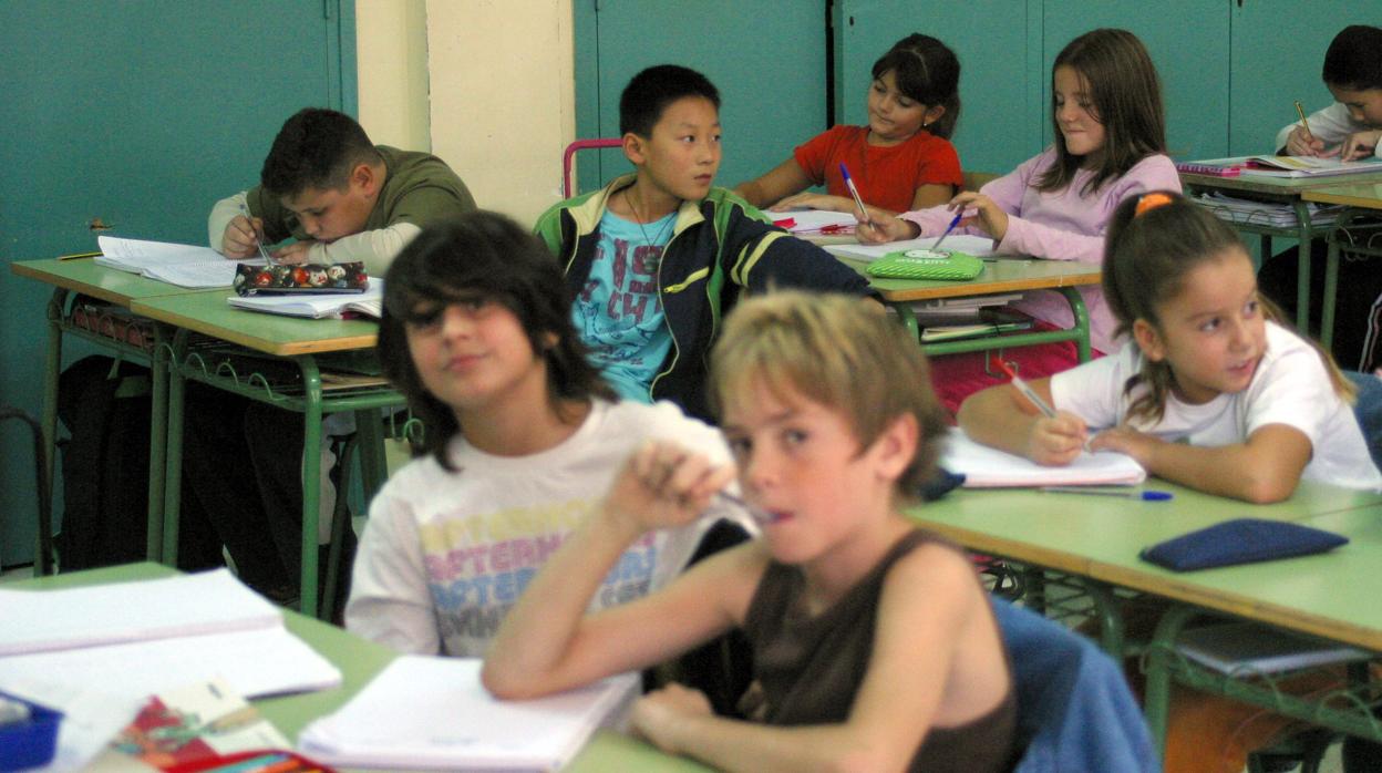 Una imagen del aula de un centro educativo catalán